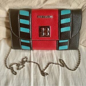 Hermes vintage Red and Black Women's crossbody Bag/clutch